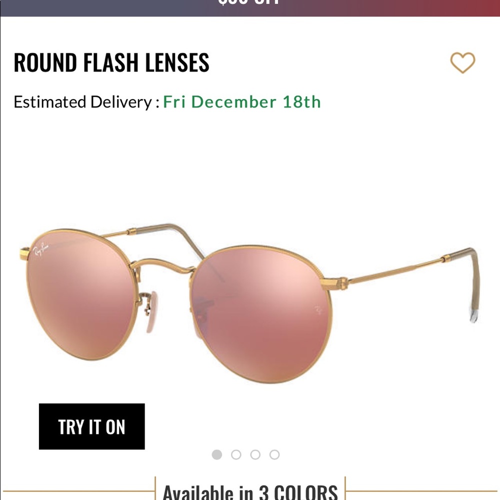 Pink round frame Raybans - Picture 5 of 5